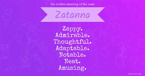 zatana|zatanna meaning.